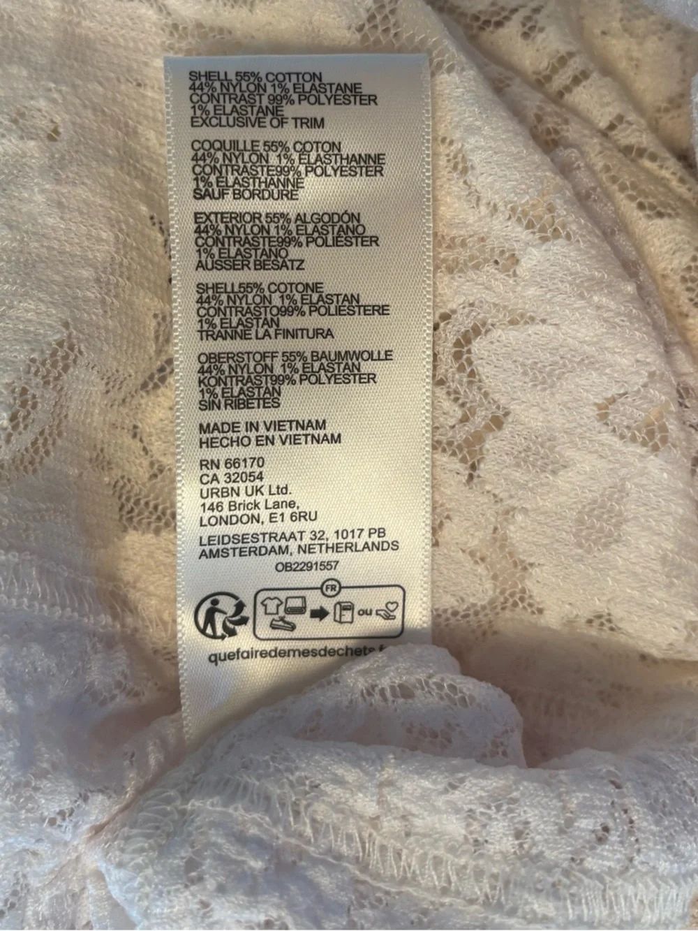 NWT! Free People Layering Top Lace‎ Sugar Sizzle Ivory Bell Sleeves ~ XL
